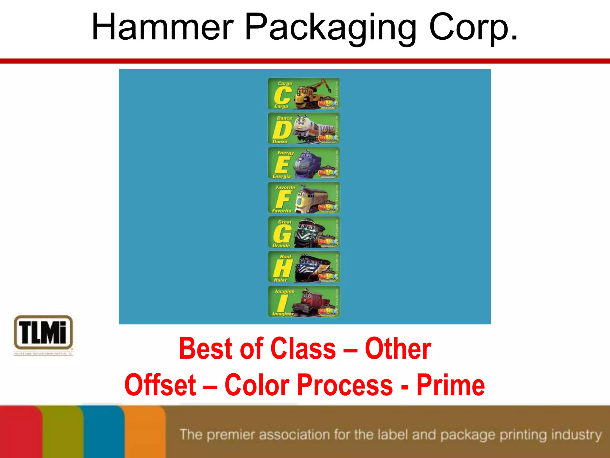 Hammer Packaging Corp. 
Best of Class – Other 
Offset – Color Process - Prime 
 