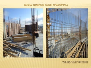 “АЛЬФА ТАУН” ХОТХОН
БАГАНА, ДИАФРАГМ ХАНЫН АРМАТУРЧЛАЛ
 