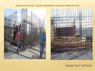 “АЛЬФА ТАУН” ХОТХОН
ДАВХРЫН ХУЧИЛТ, ДОТОР ДИАФРАГМ ХАНЫН АРМАТУРЧЛАЛ
 