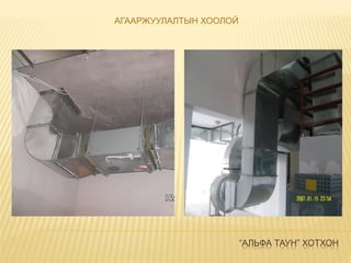 “АЛЬФА ТАУН” ХОТХОН
АГААРЖУУЛАЛТЫН ХООЛОЙ
 