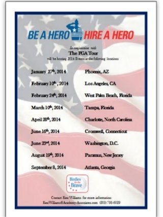 Announcing Be A Hero-Hire A Hero 2014 Veteran Career Events in Partnership with Birdies for the Brave/PGA Tour