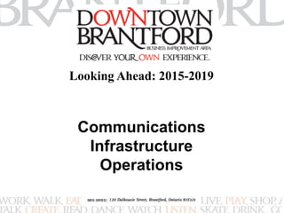 Looking Ahead: 2015-2019 
Communications 
Infrastructure 
Operations 
 