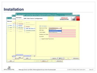 © OPITZ CONSULTING GmbH 2014 Seite 35WebLogic Server auf ODA: Erfahrungsbericht aus einem Kundenprojekt
Installation
 