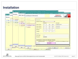 © OPITZ CONSULTING GmbH 2014 Seite 37WebLogic Server auf ODA: Erfahrungsbericht aus einem Kundenprojekt
Installation
 