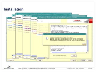 © OPITZ CONSULTING GmbH 2014 Seite 39WebLogic Server auf ODA: Erfahrungsbericht aus einem Kundenprojekt
Installation
 