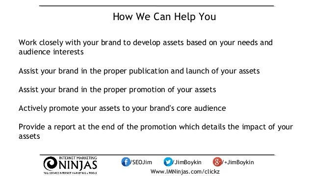 Content Strategy: Create & Promote Digital Assets by Jim Boykin #clickz Slide 100