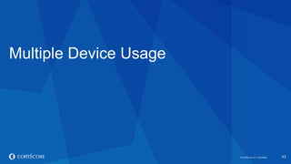 © comScore, Inc. Proprietary. 43#FiFBrasil
A participação de outros players cresceu, enquanto YouTube
teve menos participação no total de vídeos do que em 2013
52.4
2.8
4.0
2.4
48.6
8.5
5.5
3.1
YOUTUBE.COM
Facebook
Globo
VEVO
% Share of Videos
Feb-2014 Feb-2013
Source: comScore Video Metrix®, February 2013 – February 2014, Home and Work, PC Only, Brazil 6+
 