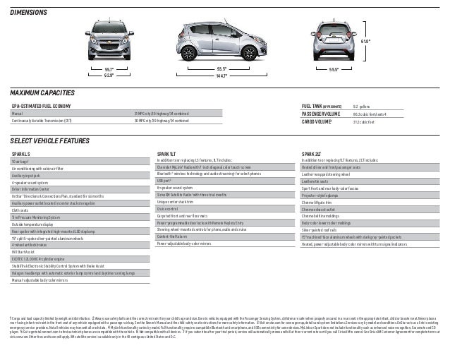 2014 chevrolet spark information brochure mckaig chevrolet buick chevy spark gas tank size