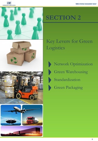 8
SECTION 2
Key Levers for Green
Logistics
• Network Optimization
• Green Warehousing
• Standardization
• Green Packaging
 