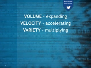 70
VOLUME - expanding
VELOCITY - accelerating
VARIETY - multiplying
@futureofcloud
#futureofcloud
 