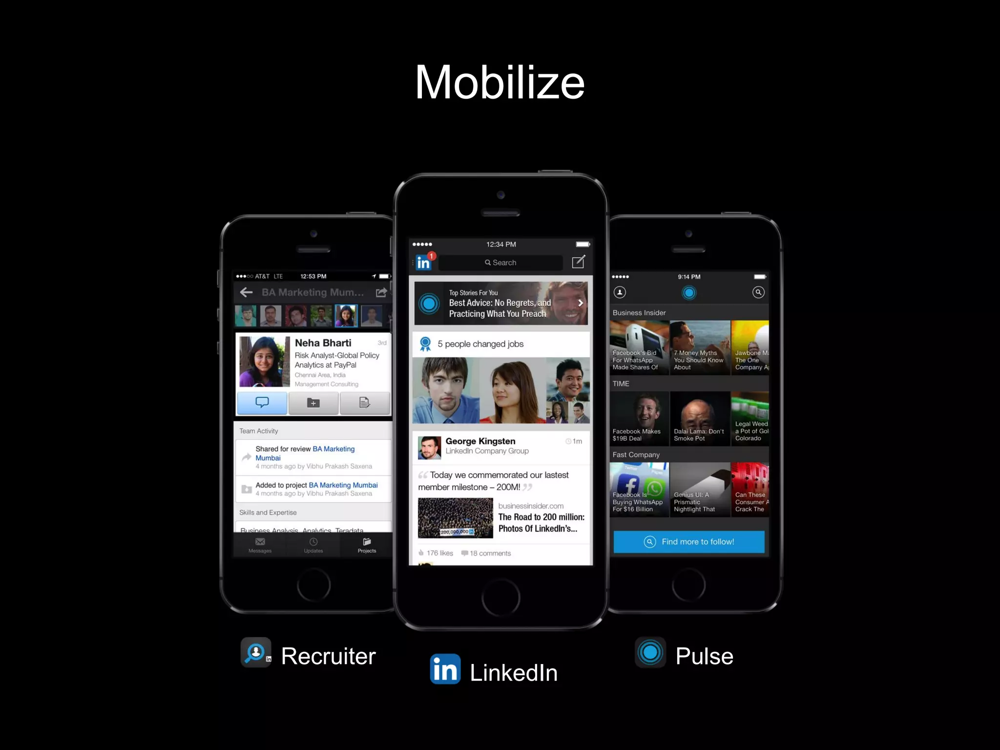 LinkedIn
Recruiter Pulse
Mobilize
 