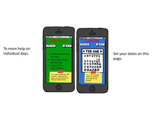 To more help on
individual days. Set your dates on this
page.
 