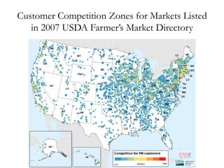 Customer Competition Zones for Markets Listed
in 2007 USDA Farmer’s Market Directory
 