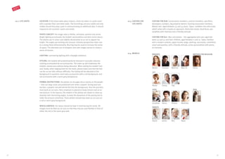 4948
10.2. LIFE SHOTS LOCATION: if the shoot takes place indoors, shots are taken in a plain room
with a wooden floor and white walls. The furnishings are very subtle and only
visible should they play a part in communicating an additional idea. It should
respond to all countries' wants and needs.
PHOTO CONCEPT: the image style is lifelike, animated, positive and active.
Bright lighting accentuates the models’ personalities and their active nature.
The photos are in colour and slightly desaturated so as not to appear too
bright. The angles are exciting and unusual. Extreme perspectives help crea-
te a strong three-dimensionality. Blurring may be used to increase the sense
of space. The alternate use of energetic and calm images serves to create a
sense of tension.
LIGHTING: contrasting lighting with a daylight ambience.
STYLING: the models will predominantly be dressed in neutrally coloured
clothing accentuated by red accessories. The make-up will emphasise the
models’ natural aura without being obtrusive. When styling the models’ hair
and, finally, when staging them for the shots, please make sure that the hair
can be cut out later without difficulty. The styling will be adjusted to the
background in question: warm grey accessories with a red background, and
red accessories with a warm grey background.
FORMAL RESTRICTIONS: the photos on all pages focus mainly on the people
– they are large-scale and positioned even when cropped. During post-pro-
duction, a graphic red wall will be fed into the background, thus the portraits
must work as cut-outs. Here, emphasis is placed on body tension and an ac-
tive posture. In the layouts, the models in the photos are shown in close-up
(nearby) with interesting angles, to keep the dynamism of the posing and to
make the pictures emotional. These photos should also work as cut-outs on
a red or warm grey background.
MISCELLANEOUS: the layout should be kept in mind during the shoot. All
images must be filed as cut-outs so that they may be used flexibly in front of
either the red or the warm grey wall.
CORPORATE
DESIGN 2.0
Maren Thomas Martina Marc B. Olivia
SigiGeorgBeate
Philine MathildaHenryJonathan
Ben NayaJonnaDavid
10.4. MODELS
CASTING FOR B2B: Conservative installers, contract installers, specifiers,
developers, builders, big property owners, housing association members.
Mainly men. Aged between 35 and 55 years. Types: confident men who know
what’s what with a hands-on approach, distinctive hands, lined faces, per-
sonalities with charisma and a friendly attitude.
CASTING FOR B2C: Men and women – the aggregated end-user, aged bet-
ween 35 and 55 and their children, aged between 0 and 10. Types: families
with a modern outlook, upper income range, working, successful, committed,
smart and positive, with a friendly attitude, active personalities with plenty
of charisma.
10.3. CASTING FOR
LIFE SHOTS
PARENTS MOTHER FOR BELGIUM
55+
DOGKIDS
BABIES
 