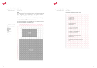 SCALE 1:2
210 x 297 mm
Minimum and maximum text length / width
1.3. BASELINE GRID (BLG)
FOR COLUMN WIDTH
SCALE 1:2
210 x 297 mm
GRID
The symmetrical side grid is allowed for both left and right sides of the page
layout. The grids are used to determine image sizes and margin widths for
body copy. They facilitate the planning of print material.
The brochure grid is simple and there is not too much copy on each page.
The clean layout of the pages achieves a modern look.
For extensive publications, the inner pages have to be readable. Therefore,
one unit next to the gutter has to be left blank.
1.2. MASTER GRID FOR
IMAGES AND TEXT
8 12.5 4 12.5 4 12.5 4 12.5 4 12.5 4 12.5 4 12.5 4 12.5 4 12.5 4 12.5 4 12.5 4 12.5 8
6153153153153153153153153153153153153153153153156
A4, PORTRAIT FORMAT
- organisational papers
- folders
- pamphlets
- brochures
- books
- publications
- flyers
- price lists
IMAGE
TEXT
Lorem ipsum dolor sit amet.
Consectetuer adipiscing elit,
sed diam nonummy nibh
euismod tincidunt ut laoreet
dolore magna aliquam erat vo-
lutpat. Ut wisi enim ad minim
veniam,
Lorem ipsum dolor sit amet. Consectetuer adipiscing elit, sed diam nonummy nibh eu-
ismod tincidunt ut laoreet dolore magna aliquam erat volutpat. Ut wisi enim ad minim
veniam,
Lorem ipsum dolor sit amet. Consectetuer
adipiscing elit, sed diam nonummy nibh
euismod tincidunt ut laoreet dolore mag-
na aliquam erat volutpat. Ut wis.
Lorem ipsum dolor sit amet. Consectetuer adipiscing
elit, sed diam nonummy nibh euismod tincidunt ut
laoreet dolore magna aliquam erat volutpat. Ut wisi
enim ad minim veniam,
Lorem ipsum dolor sit amet. Consectetuer adipiscing elit, sed
diam nonummy nibh euismod tincidunt ut laoreet dolore magna
aliquam erat volutpat. Ut wisi enim ad minim veniam,
Lorem ipsum dolor sit amet. Consectetuer adipiscing elit, sed diam nonum-
my nibh euismod tincidunt ut laoreet dolore magna aliquam erat volutpat.
Ut wisi enim ad minim veniam,
CORPORATE
DESIGN 2.0
CORPORATE
DESIGN 2.0
9190
 