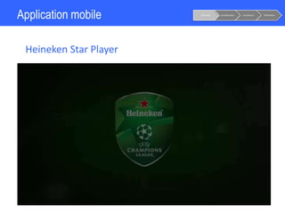 Application mobile
52
Heineken Star Player
Notoriété Considération Conversion Fidélisation
 