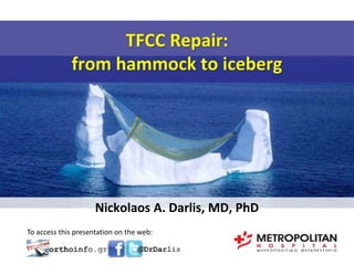 To access this presentation on the web:
TFCC Repair:
from hammock to iceberg
Nickolaos A. Darlis, MD, PhD
 