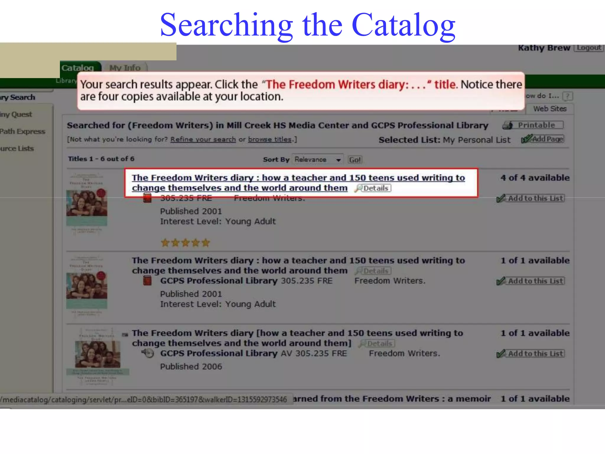 Searching the Catalog 
 