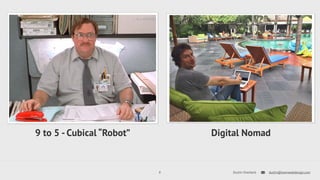 9 to 5 - Cubical “Robot” Digital Nomad 
8 Dustin Overbeck dustin@townwebdesign.com 
 