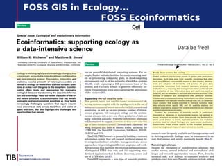 10
FOSS GIS in Ecology...
FOSS Ecoinformatics
Data be free!
 