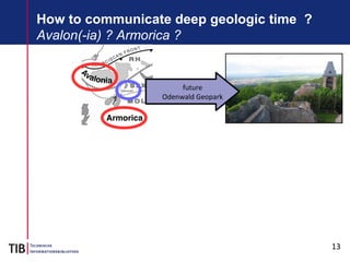 13
How to communicate deep geologic time ?
Avalon(-ia) ? Armorica ?
future
Odenwald Geopark
 
