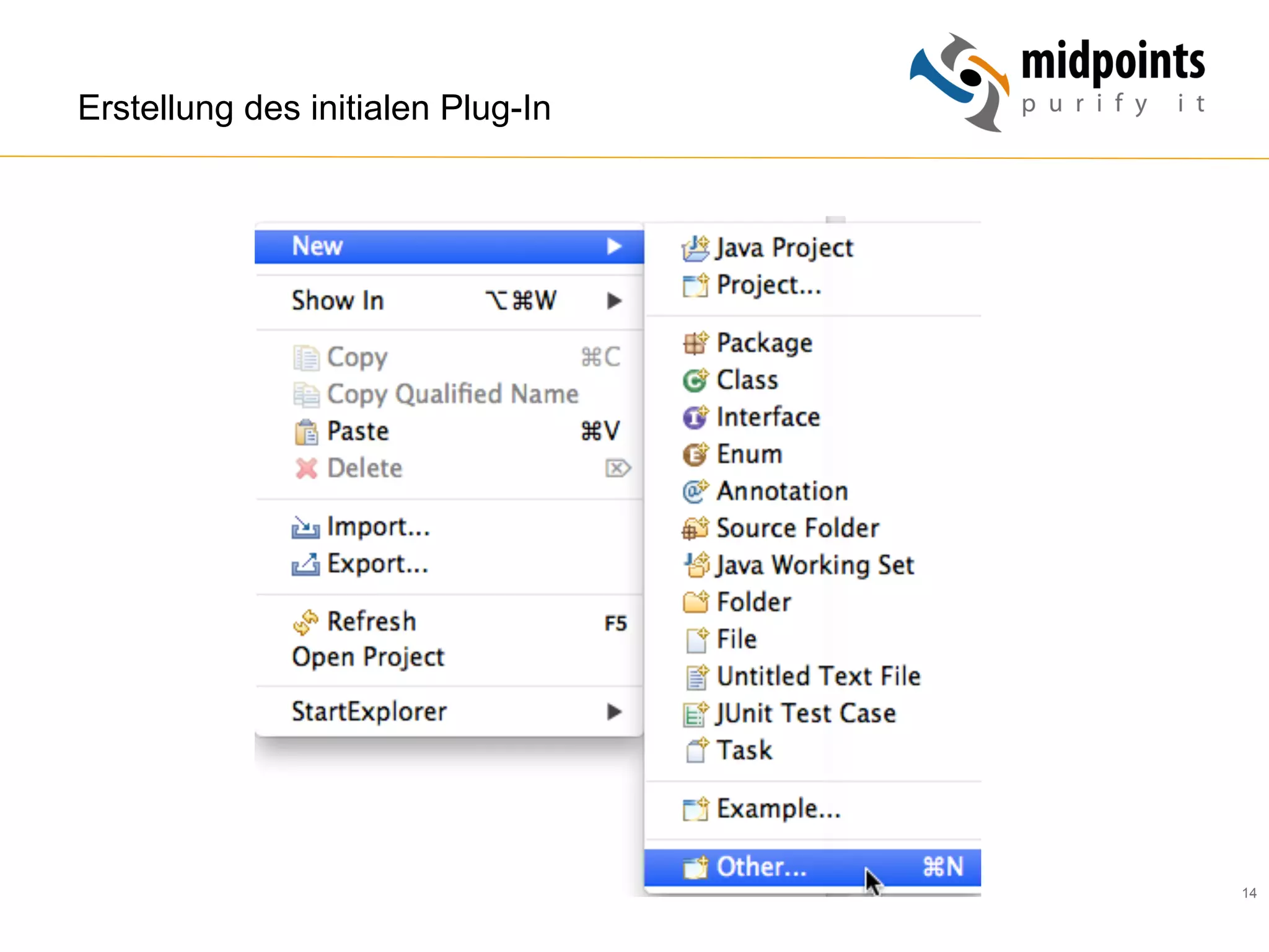 14
Erstellung des initialen Plug-In
 