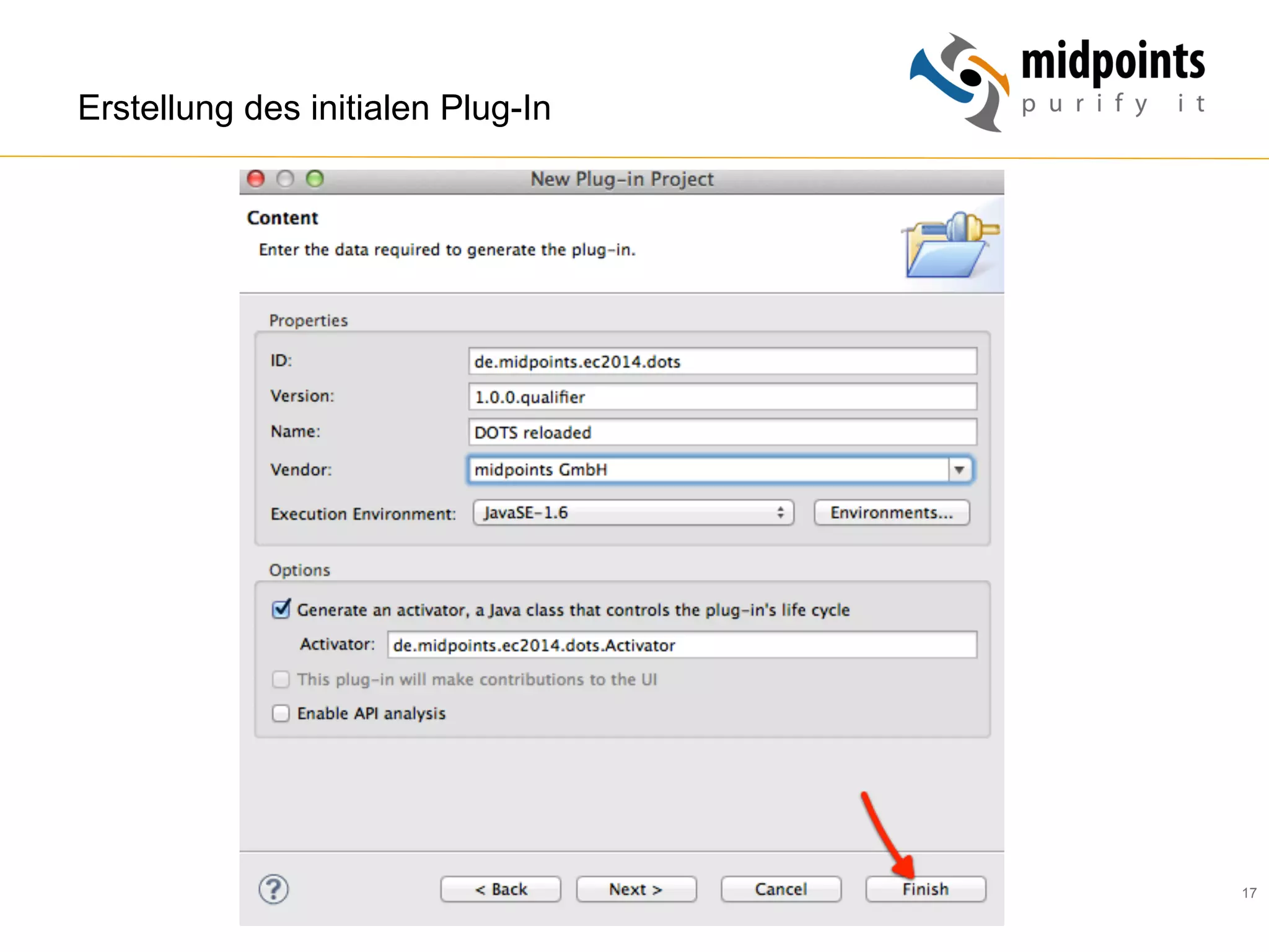 17
Erstellung des initialen Plug-In
 
