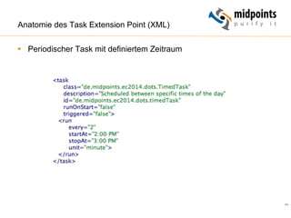 44
Anatomie des Task Extension Point (XML)
§  Periodischer Task mit definiertem Zeitraum
 