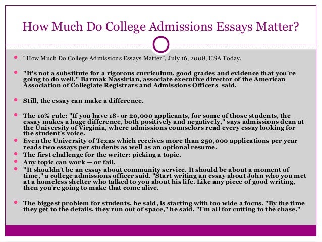 how many words should a college entrance essay be
