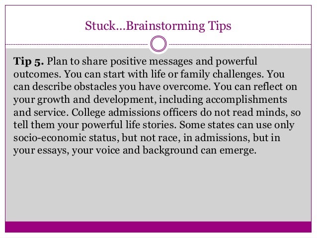 College essay brainstorming