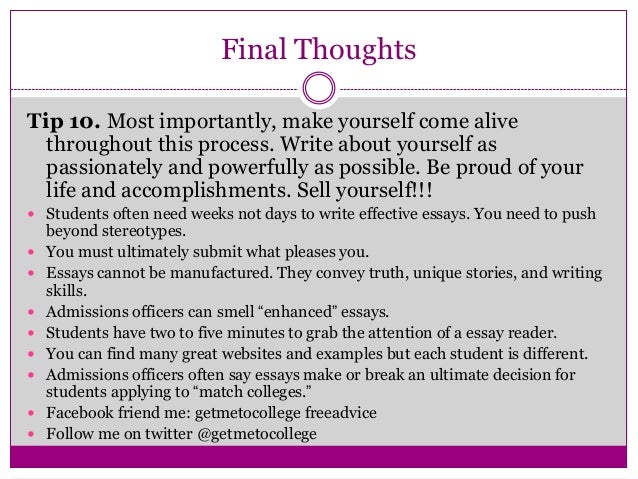 tips for a good college essay