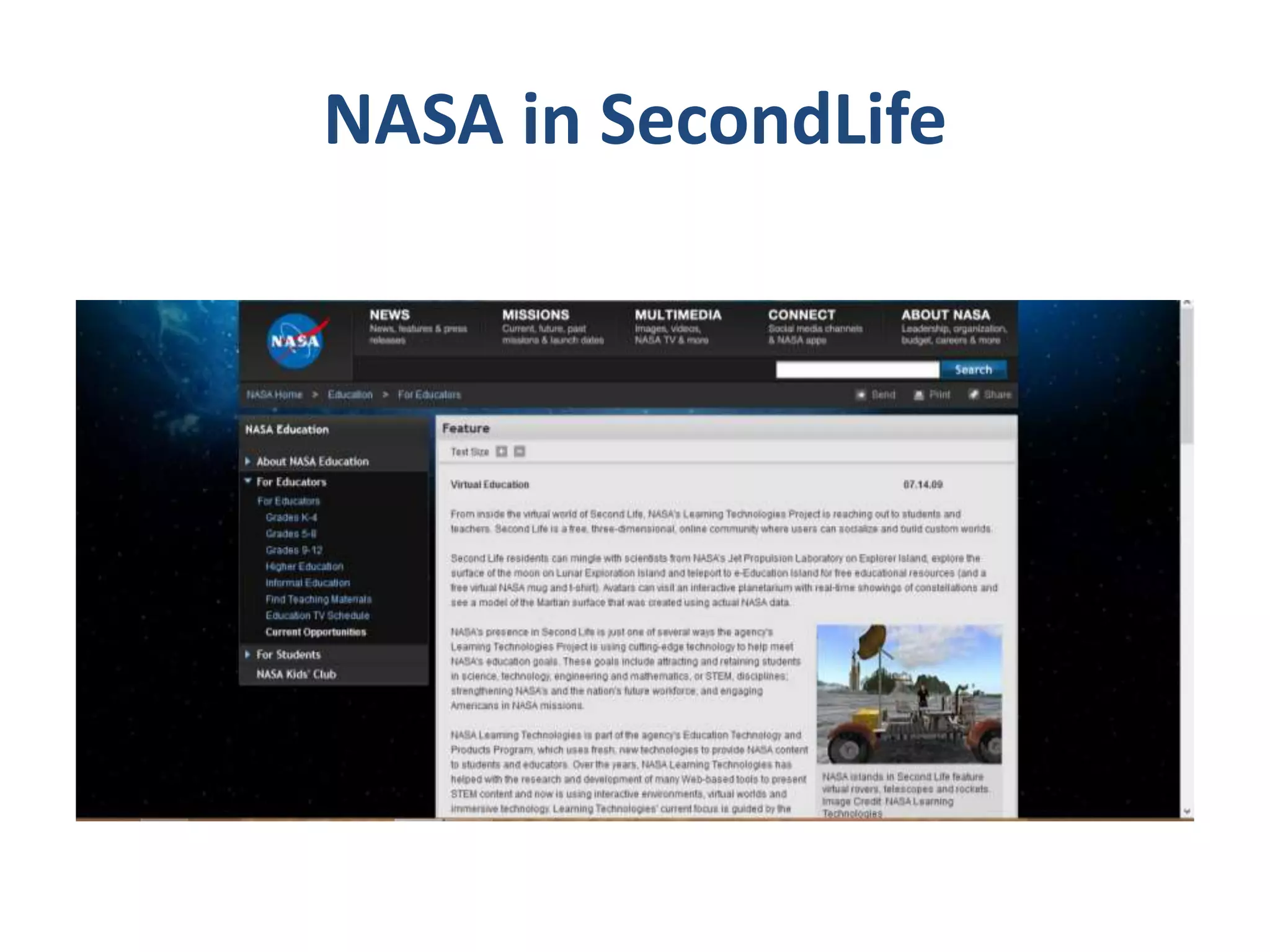 NASA in SecondLife

 