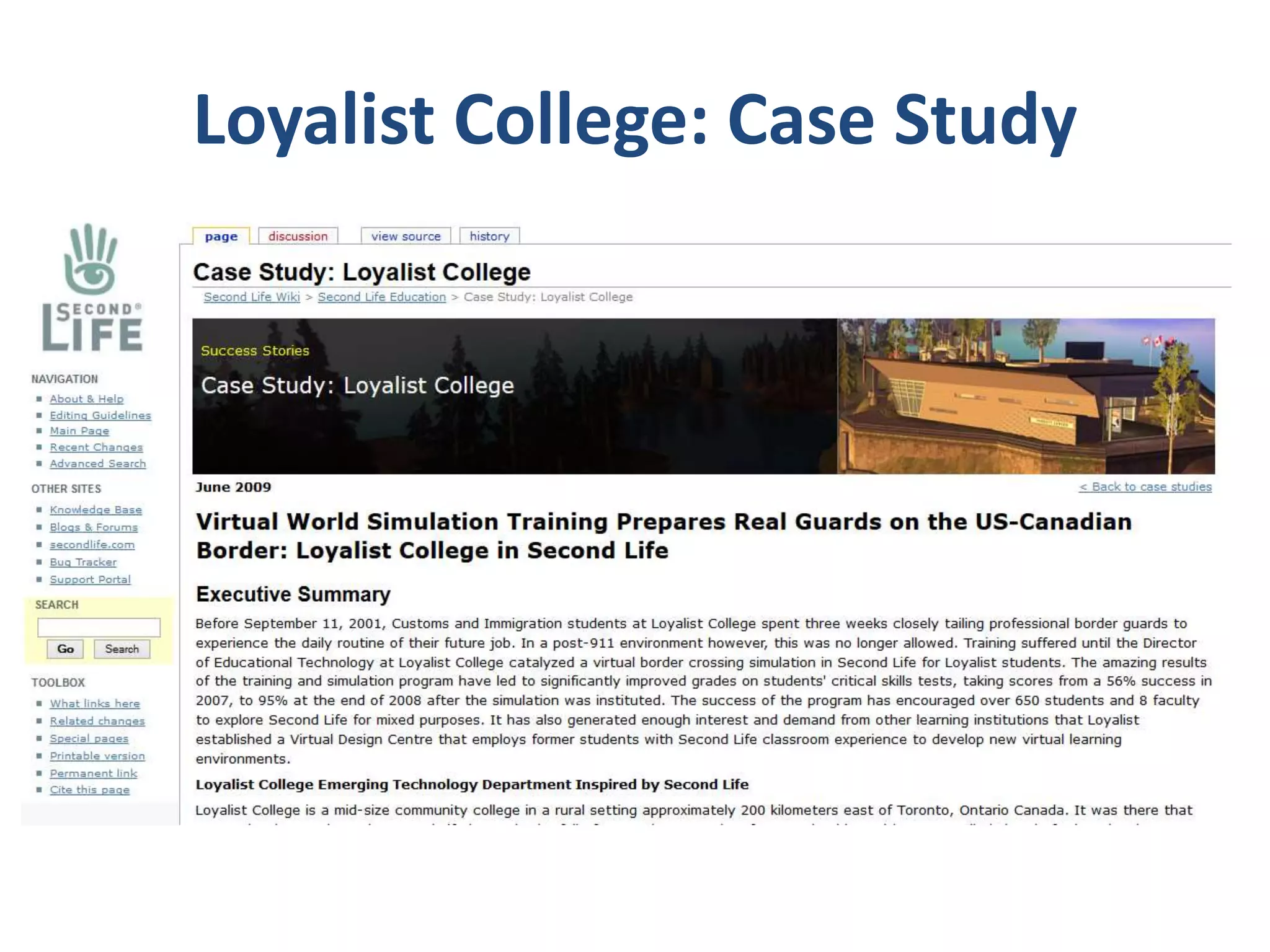 Loyalist College: Case Study

 