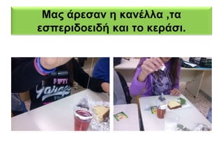 Μας άρεσαν η κανέλλα ,τα 
εσπεριδοειδή και το κεράσι. 
 