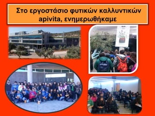 Στο εργοστάσιο φυτικών καλλυντικών 
apivita, ενημερωθήκαμε 
 