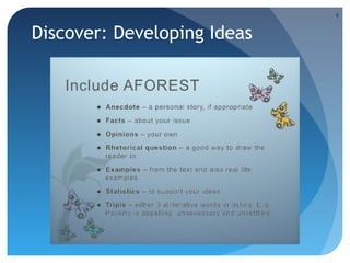 9

Discover: Developing Ideas

 