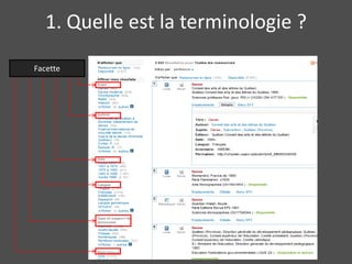 1. Quelle est la terminologie ? 
Facette 
 