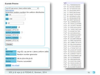 SOS.js & wps-js @ FOSS4G-E, Bremen, 2014 16
 