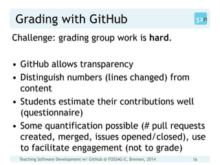 Open Source and GitHub for Teaching with Software Development Projects ...