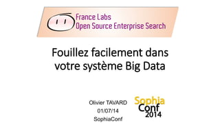 Fouillez facilement dans
votre système Big Data
Olivier TAVARD
01/07/14
SophiaConf
 