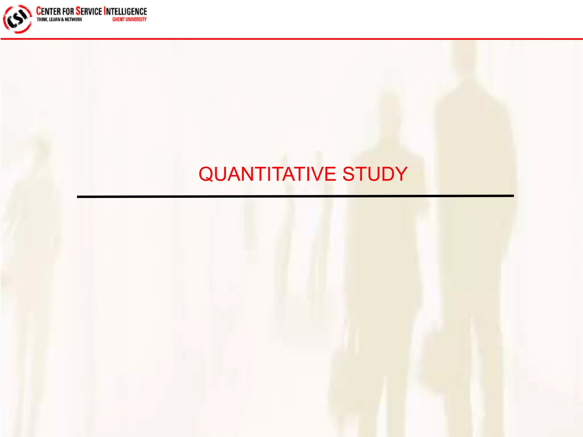 QUANTITATIVE STUDY 
 