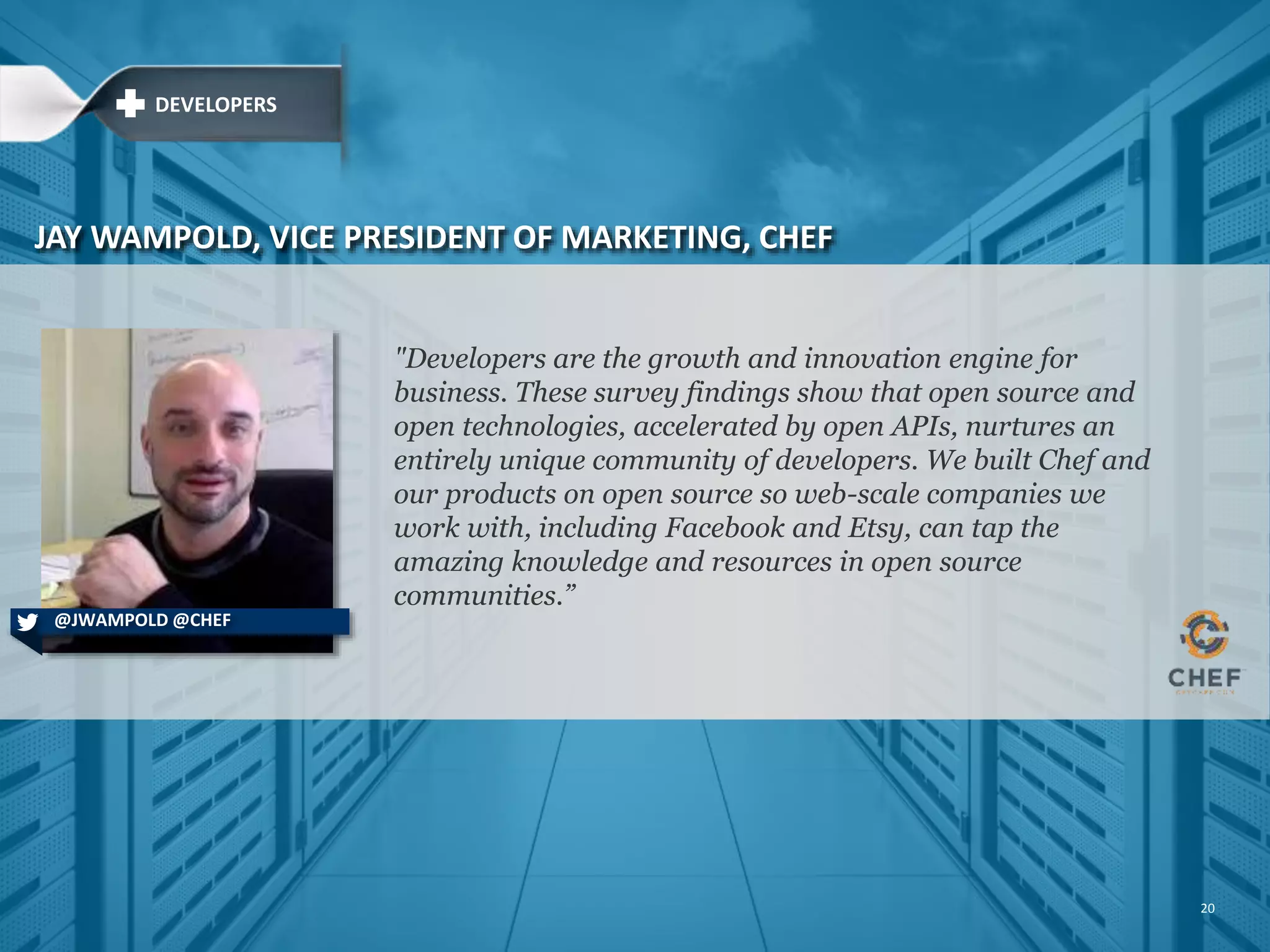 The GitHub Revolution: Why We’re All in Open Source Now @WIRED WIRED, MIKEAL ROGERS @INGRIDLUNDEN TECH CRUNCH, INGRID LUNDEN OPEN SOURCE CAREERS Twitter Buys Open Source Training Company Marakana to Power New “Twitter University” for Engineers @SHANGO31 THE GUARDIAN, SHANE HICKEY Rise of the Open-Source Coder Generation 20 