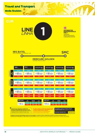 Travel and Transport
Media Shuttles
30 2014 FIFA WORLD CUP BRAZIL™ – MEDIA GUIDE
 