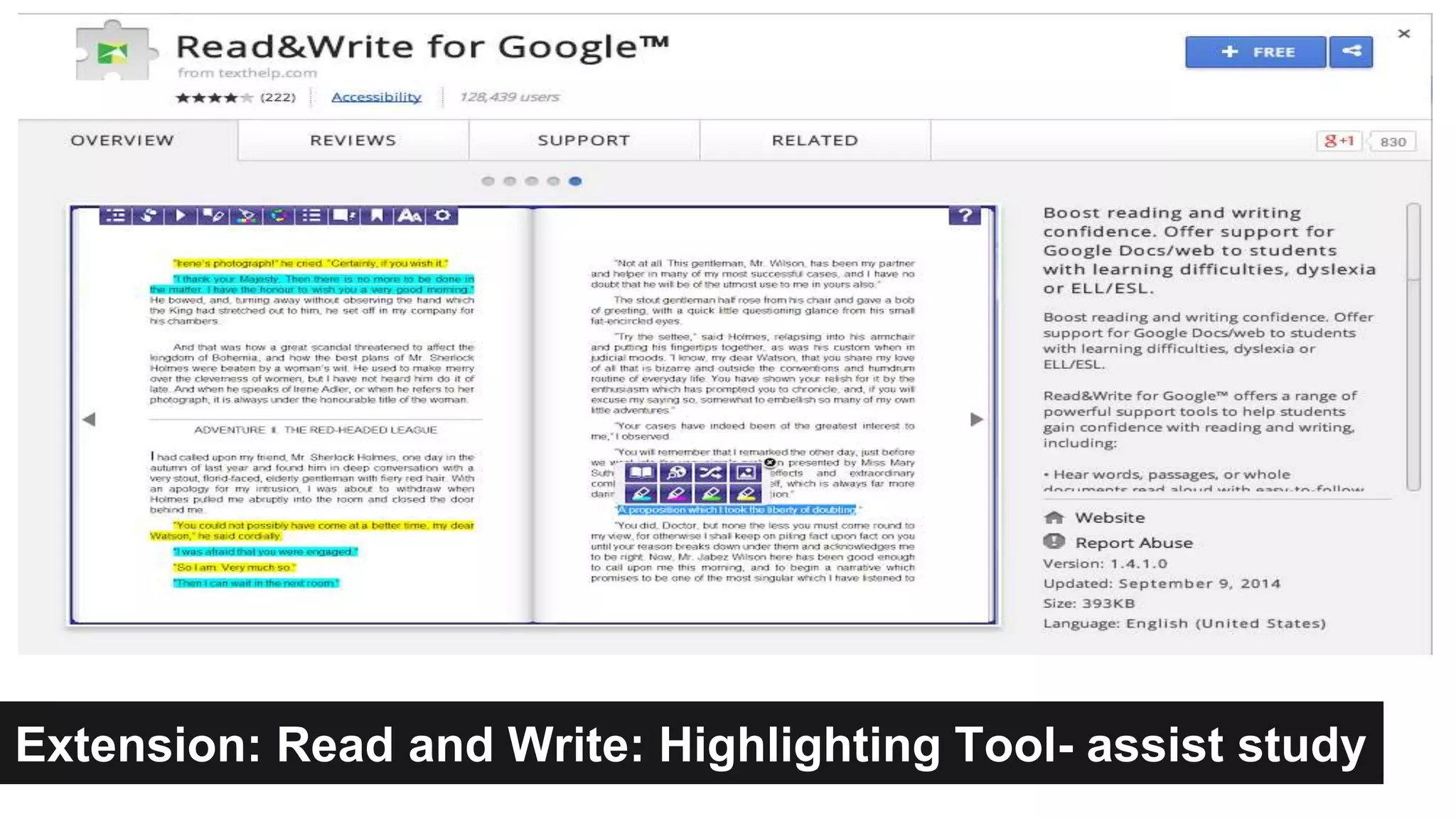 Extension: Read and Write: Highlighting Tool- assist study 
 