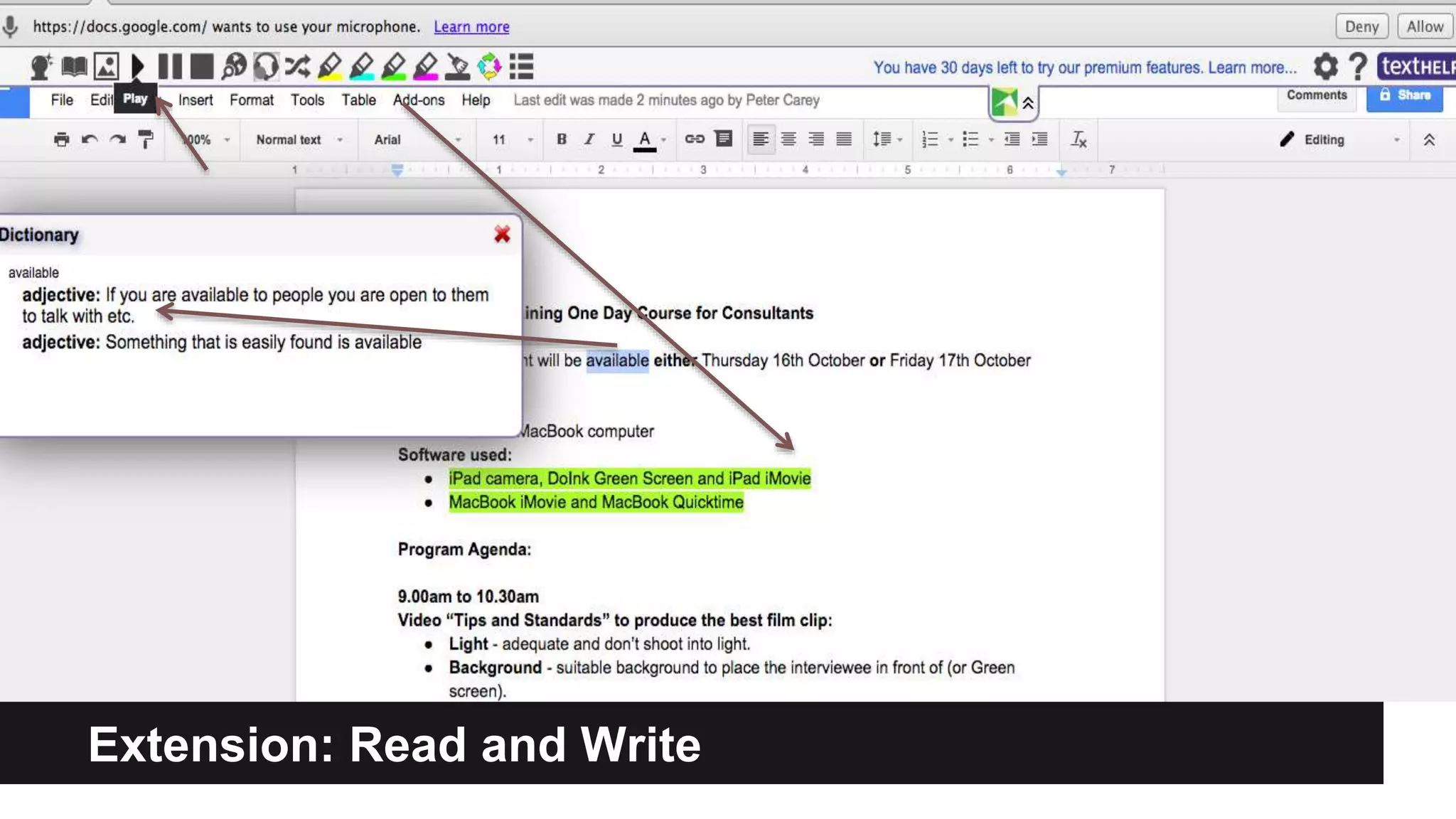 Extension: Read and Write 
 