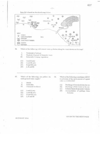 2014 CSEC Geography multiple choice past paper