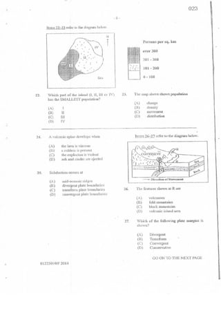 2014 CSEC Geography multiple choice past paper