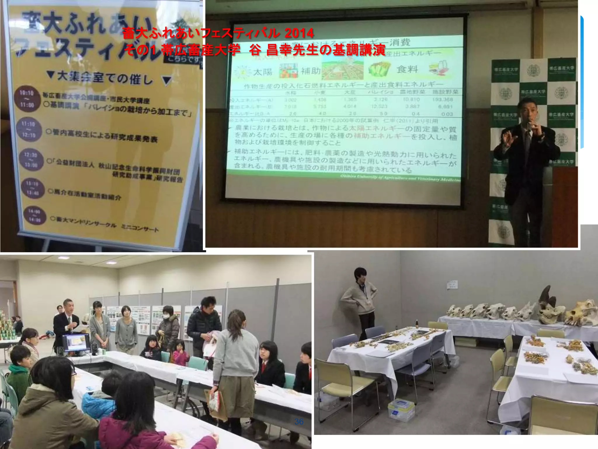 36
畜大ふれあいフェスティバル 2014
その1 帯広畜産大学 谷 昌幸先生の基調講演
 