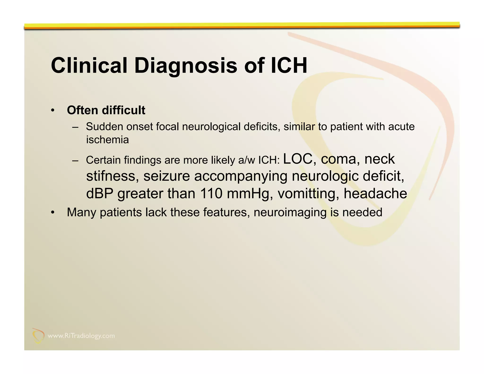Imaging of Non-traumatic Intracranial Hemorrhage | PDF