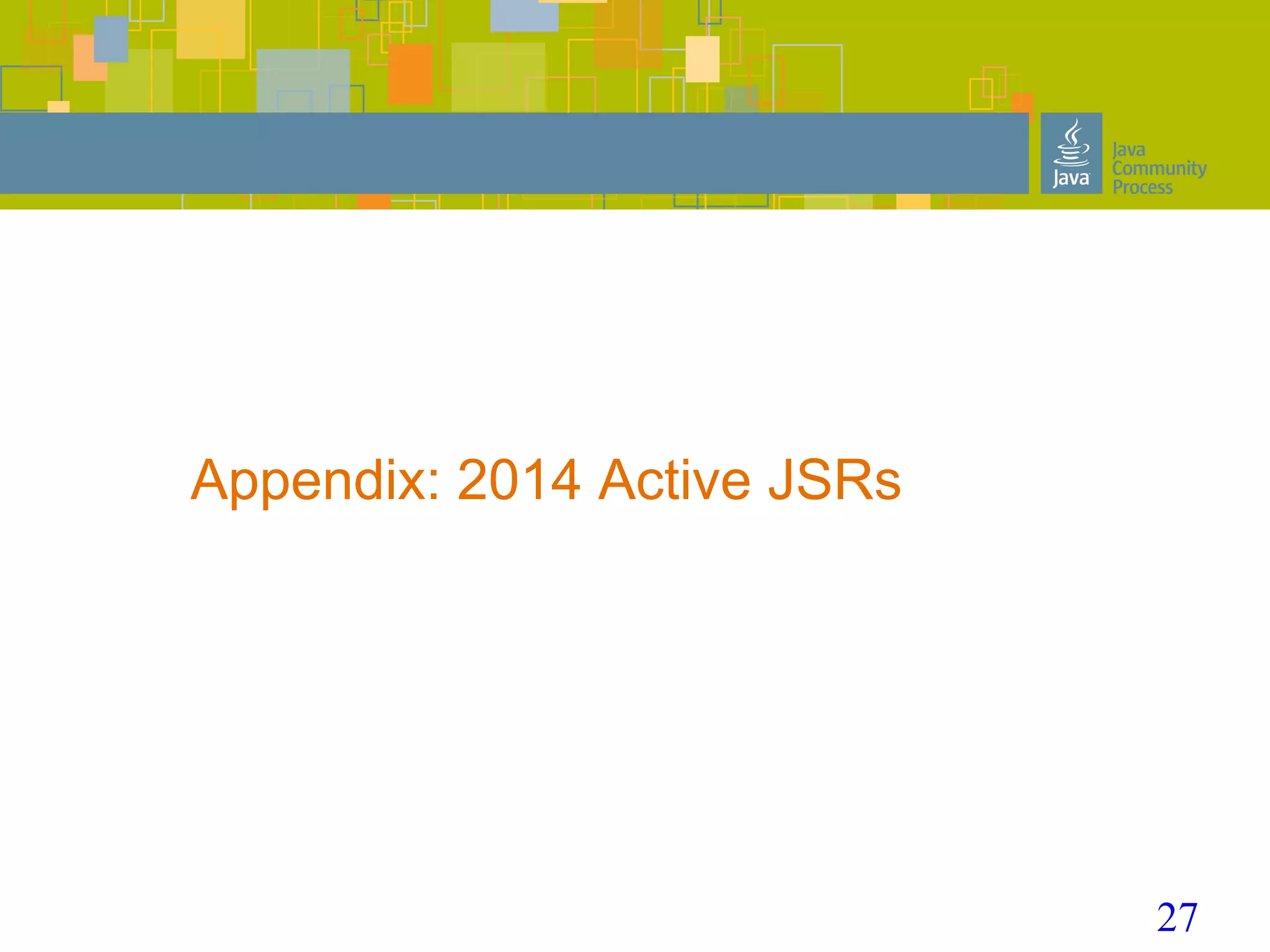 27
Appendix: 2014 Active JSRs
 